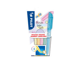 Markeerstift PILOT friXion light soft pastel assorti set à 6 stuks