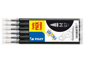 Rollerpenvulling PILOT friXion medium zwart set à 6 stuks