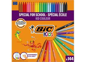 Kleurstiften BicKids couleur medium assorti schoolbox à 144 stuks