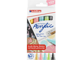 Acrylmarker edding e-5100 medium pastel assorti set à 5 stuks