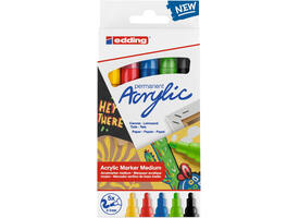 Acrylmarker edding e-5100 medium basis assorti set à 5 stuks
