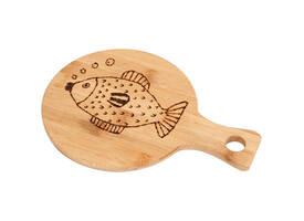 Snijplank Creativ Company rond Ø 17cm, lengte 24cm bamboe