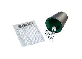 Spel dobbelset en scoreblok Clown