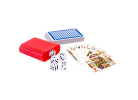 Spel speelkaarten en dobbelen Clown