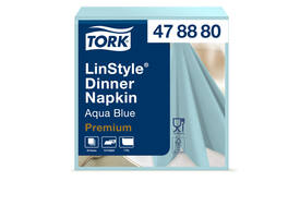 Dinerservet Tork Linstyle Premium 1/4 vouw 1-laags 390x390mm 50 vel aquablauw 478880
