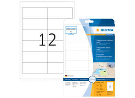 Etiket HERMA 4586 97x42.3mm weerbestendig transparant mat 120 stuks