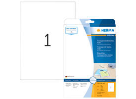 Etiket HERMA 4585 210x297mm weerbestendig transparant mat 10 stuks