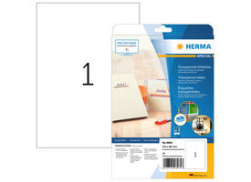Etiket HERMA 8964 210x297mm transparant glanzend 10 stuks