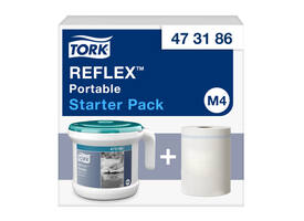 Reinigingsdoekdispenser Tork M4 Reflex Performance dispenserdoos startpakket wit 473186