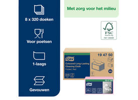 Reinigingsdoek Tork W8 Premium 1-laags 40 vel rood 194750