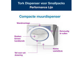 Reinigingsdoekdispenser Tork W8 Performance wit 655100