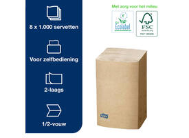 Servet Tork N4 Xpressnap Premium 1/2 vouw 2-laags 213x165mm 1000 vel naturel 12880