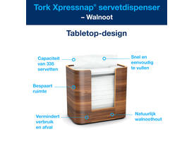 Servetdispenser Tork N4 Xpressnap Signature line walnoot 273002