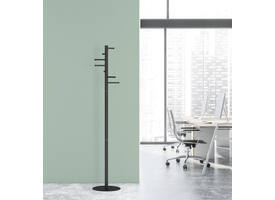 Kapstok MAUL Caurus staand 177cm 7 haken zwart RAL9004