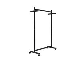 Garderoberek MAUL Samba mobiel 115X172X51cm 40kg, 10 haken zwart RAL9004