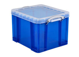 Opbergbox Really Useful 35 liter 480x390x310mm transparant blauw