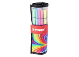 Viltstift STABILO Pen 68/25 Arty roletui medium assorti set à 25 stuks