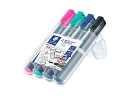 Viltstift Staedtler 356 voor flipover rond 2mm set à 4 stuks assorti