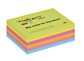 Memoblok Post-it 8645 Super Sticky 203x153mm assorti 6 stuks