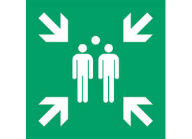 Pictogram bordje Djois Verzamelplaats 300x300mm groen