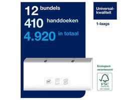 Handdoek Tork H5 PeakServe Universal 1-laags 201x225mm 12x410 vel wit 100585
