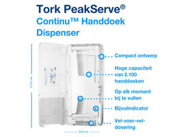Handdoekdispenser Tork H5 Elevation PeakServe wit 552500