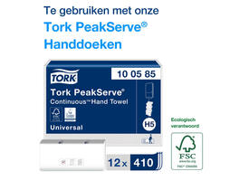 Handdoekdispenser Tork H5 Elevation PeakServe klein wit 552550