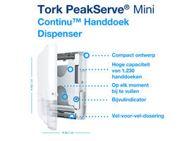 Handdoekdispenser Tork H5 Elevation PeakServe klein wit 552550