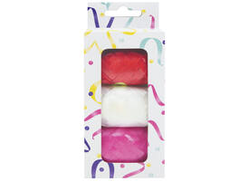 Lint set à 3 kleuren rood, wit en roze