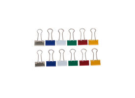 Papierklem MAUL 213 foldback 19mm capaciteit 7mm assorti 12 stuks
