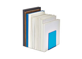 Boekensteun MAUL 10x10x13cm acryl set 2 neon blauw transparant