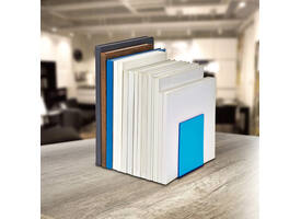 Boekensteun MAUL 10x10x13cm acryl set 2 neon blauw transparant