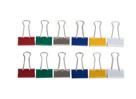 Papierklem MAUL 213 Foldback 32mm capaciteit 13mm assorti 12 stuks