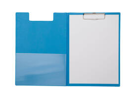 Klembordmap MAUL A4 staand met penlus PVC neon lichtblauw