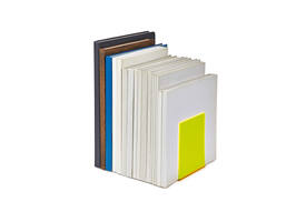 Boekensteun MAUL 10x10x13cm acryl set 2 neon geel transparant
