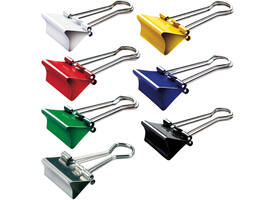 Papierklem MAUL 215 foldback 19mm capaciteit 7mm assorti 12 stuks