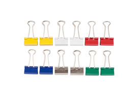 Papierklem MAUL 215 foldback 19mm capaciteit 7mm assorti 12 stuks