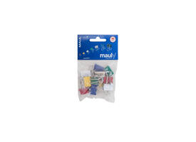 Papierklem MAUL 215 foldback 19mm capaciteit 7mm assorti 12 stuks