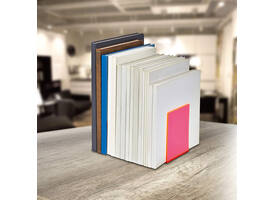 Boekensteun MAUL 10x10x13cm acryl set 2 neon rood transparant