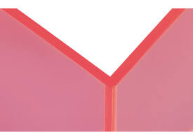 Boekensteun MAUL 10x10x13cm acryl set 2 neon rood transparant