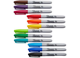 Viltstift Sharpie rond fijn assorti blister à 12 stuks