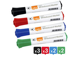 Whiteboardmarker Nobo Glide rond assorti 2mm 10st