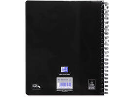 Collegeblok Oxford School A5+ lijn 17-gaats 160 pagina's 80gr zwart