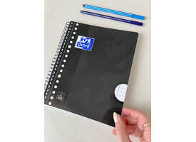 Collegeblok Oxford School A5+ lijn 17-gaats 160 pagina's 80gr zwart