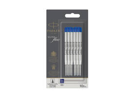 Balpenvulling Parker Quinkflow medium blauw blister à 10 stuks