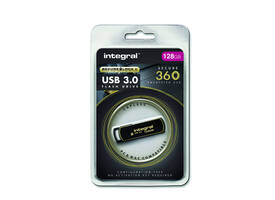 USB stick 3.0 Integral Secure 360 USB-A 128GB zwart