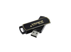 USB stick 3.0 Integral Secure 360 USB-A 64GB zwart