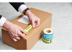 Waarschuwingsetiket Rillprint documents enclosed 46x125mm blauw 250 stuks