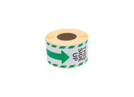 Waarschuwingsetiket Rillprint this side up 46x125mm wit groen 250 stuks