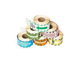 Waarschuwingsetiket Rillprint fragile 46x125mm geel 250 stuks